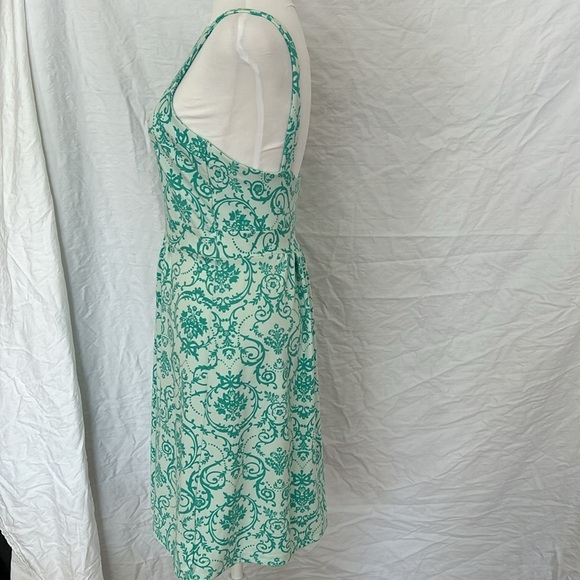 Tehama Teal Built in Bra Floral Stretch Dress Poly Sz S - Picture 3 of 11